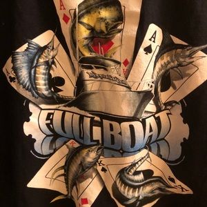 Keeping it REEL t-shirt fish and cards black top M